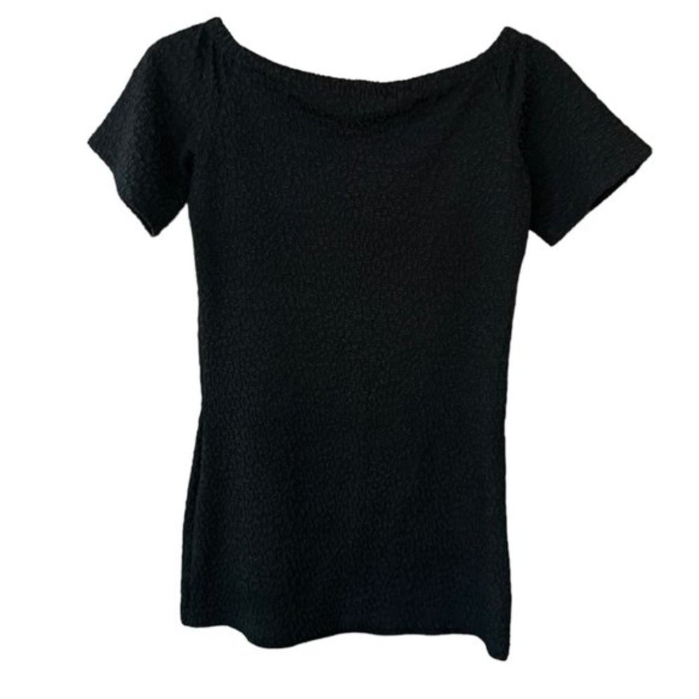 J Mclaughlin Black Textured A Line Dress Size Sma… - image 2